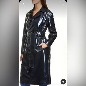 CLUB MONACO navy lacquer trench coat (size small)